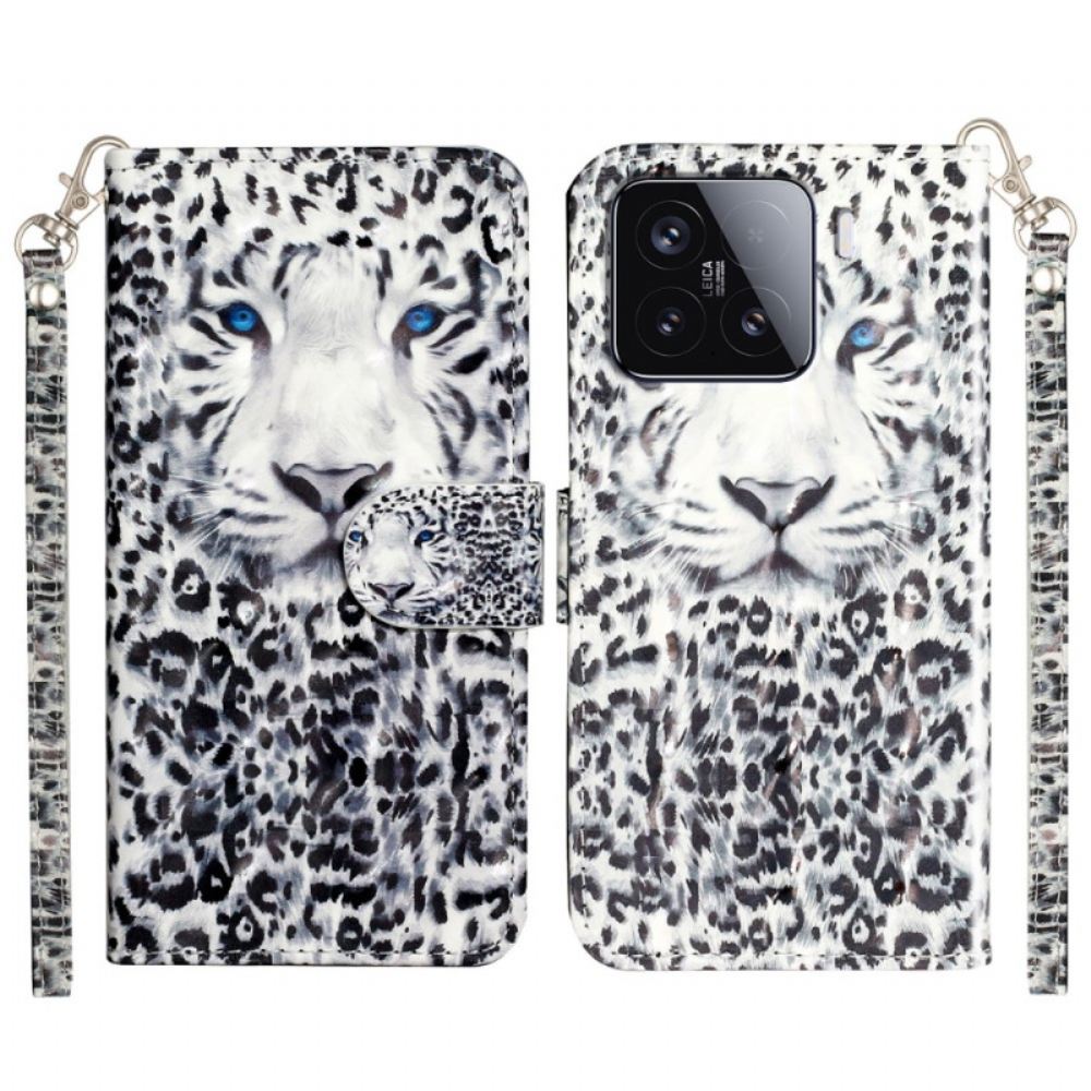 Peněženková Pouzdra Xiaomi 15t Pro Kryty Na Mobil Leopardí Pásek