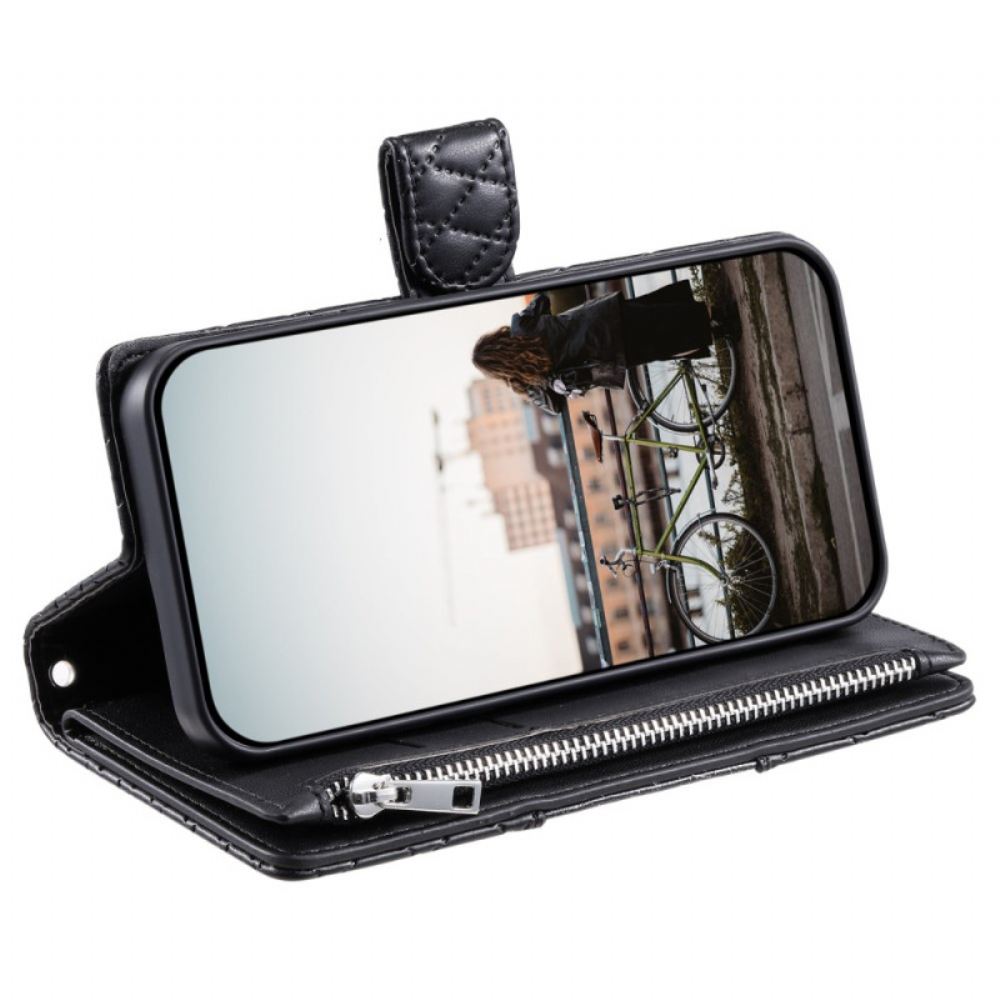 Peněženková Pouzdra Xiaomi 15t Pro Kryty Na Mobil Prošívaná S Kapsou Na Zip