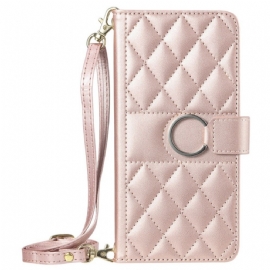 Peněženková Pouzdra Xiaomi 15t Pro Kryty Na Mobil Prošívané S Popruhy