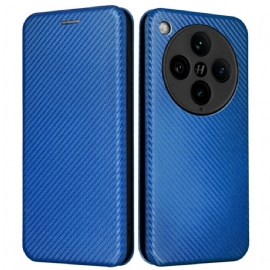 Kožené Pouzdro Folio Na Oppo Find X8 Pro Uhlíková Vlákna