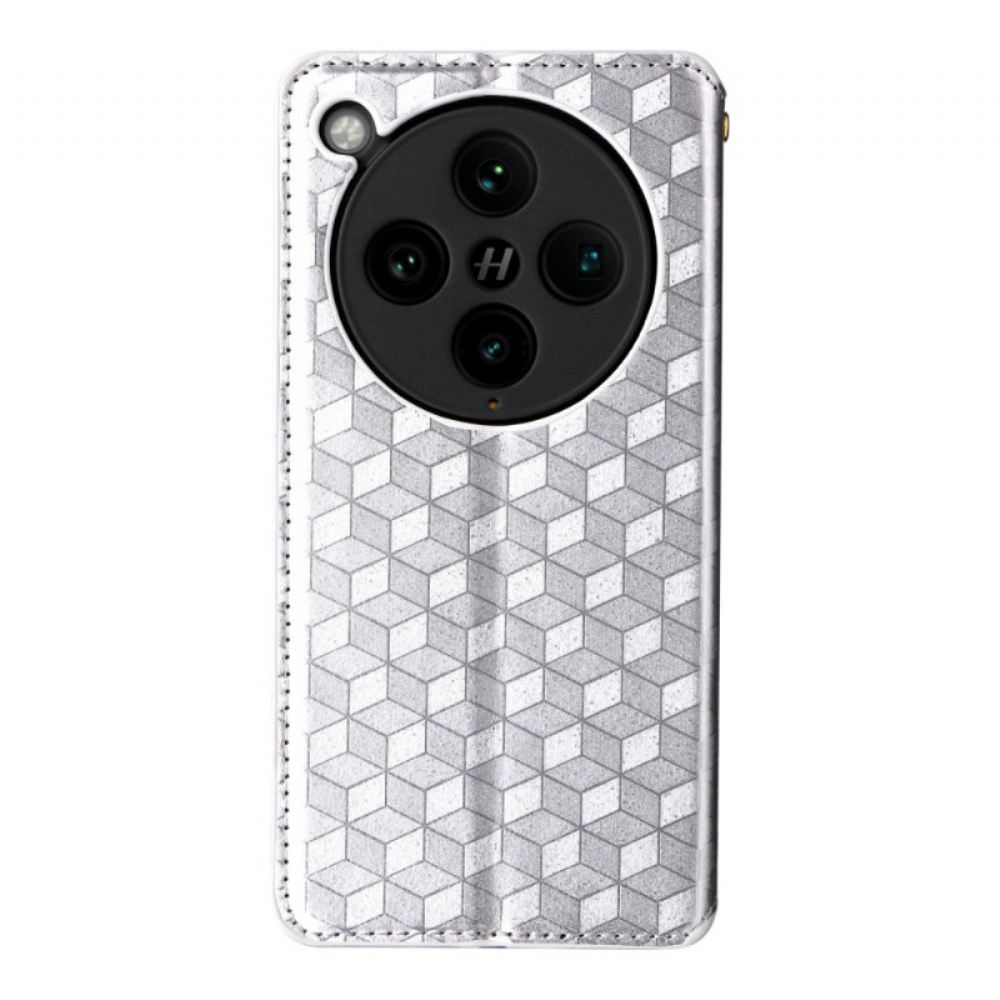 Kožené Pouzdro Folio Oppo Find X8 Pro 3d Diamantový Vzor