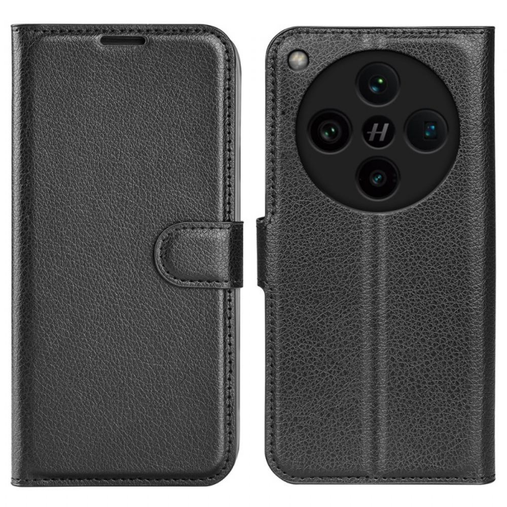 Kožený Kryt Na Oppo Find X8 Pro Klasická Umělá Kůže Liči