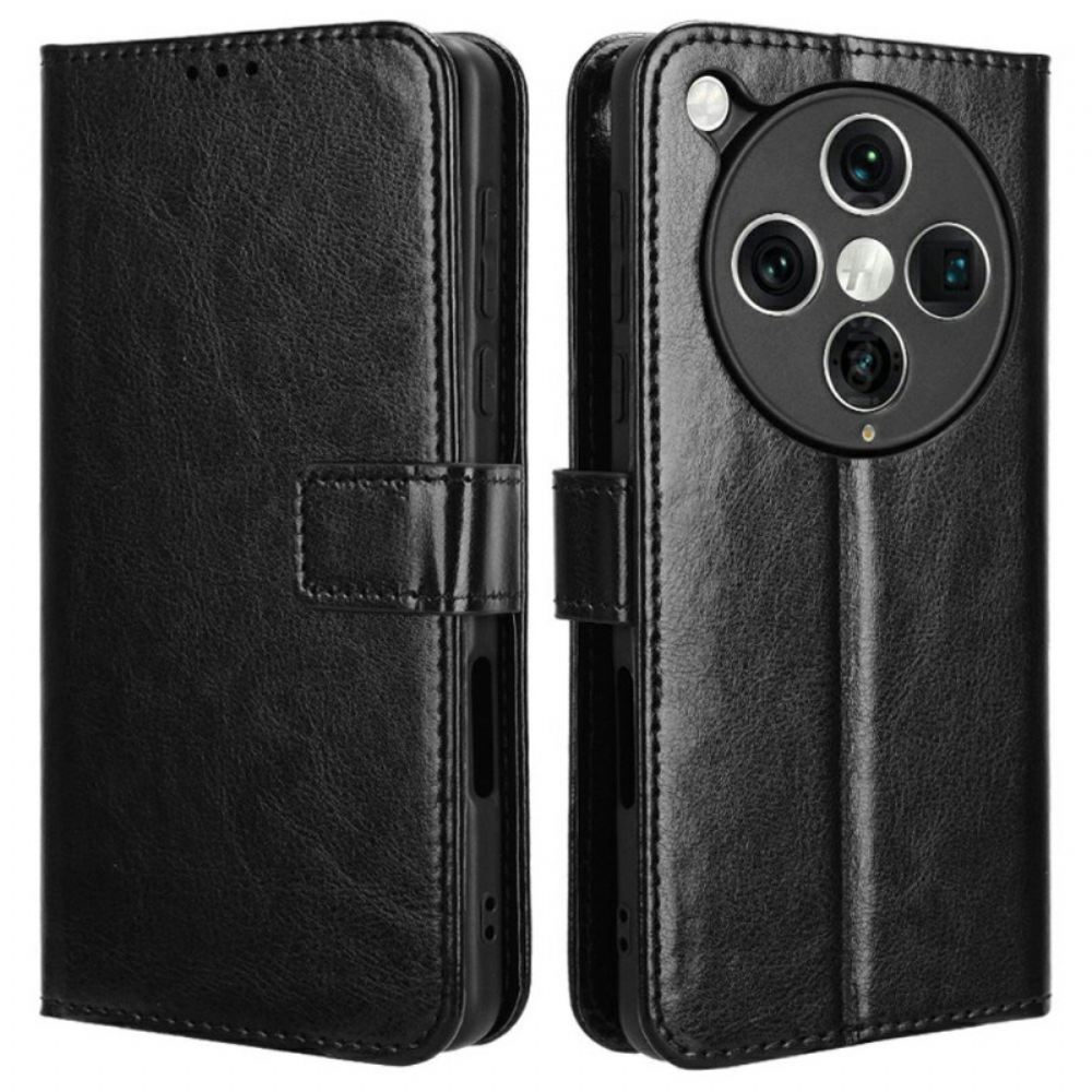 Kožený Kryt Na Oppo Find X8 Pro Okázalá Umělá Kůže