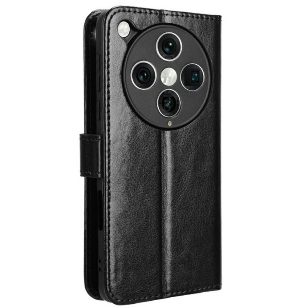 Kožený Kryt Na Oppo Find X8 Pro Okázalá Umělá Kůže