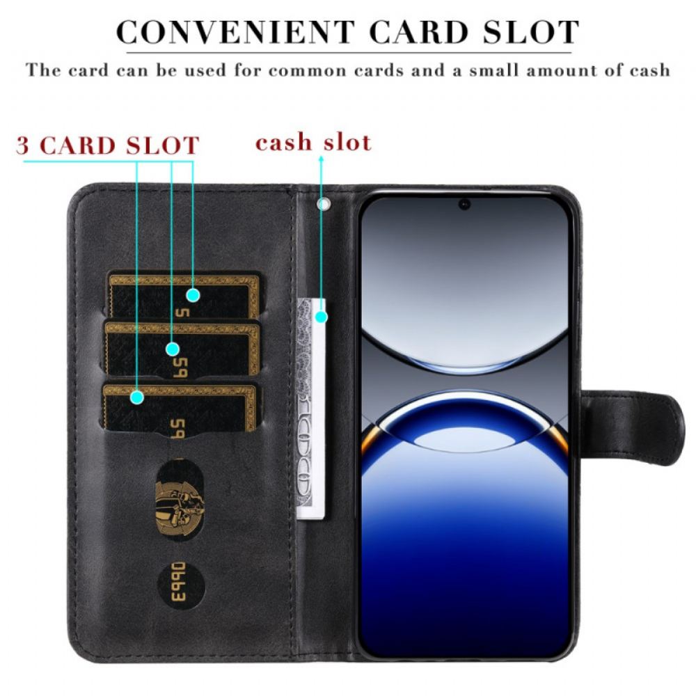 Kožený Kryt Na Oppo Find X8 Pro Přední Kapsa