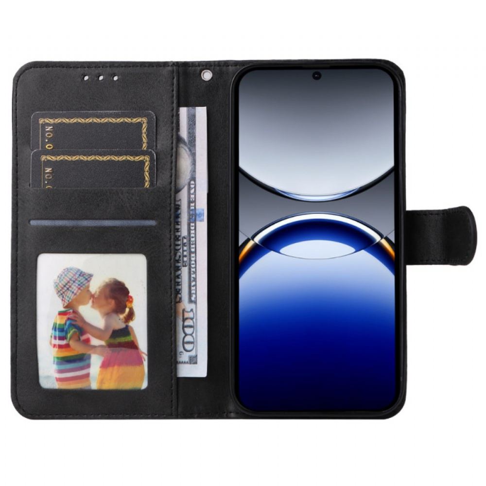 Kožený Kryt Na Oppo Find X8 Pro Řemínek Z Umělé Kůže