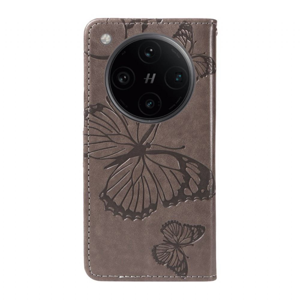 Kožený Kryt Oppo Find X8 Pro Obří Motýli