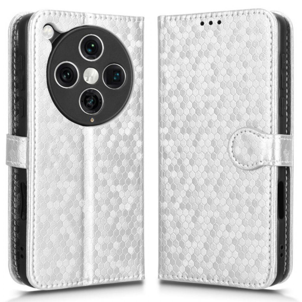 Kožený Kryt Oppo Find X8 Pro Třpytivé Puntíky S Řemínkem