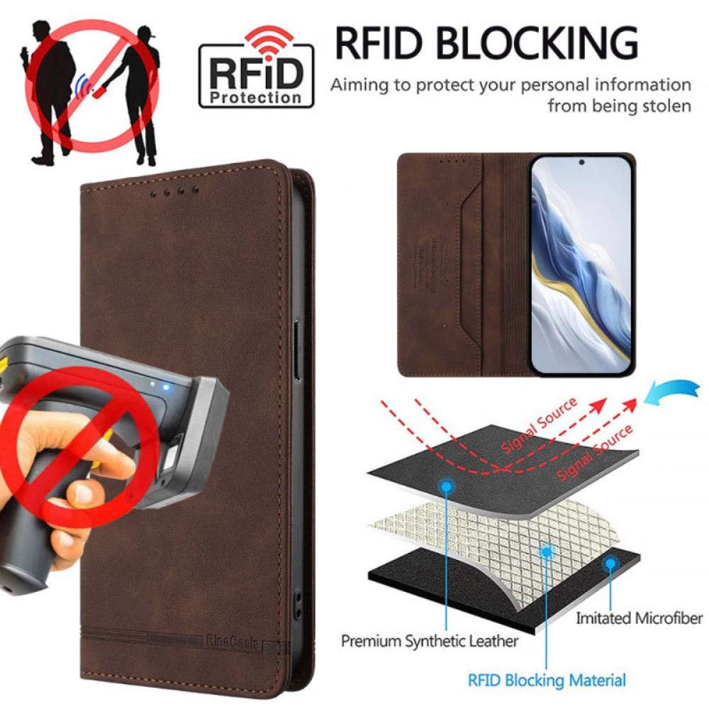 Kožené Pouzdro Folio Vivo X300 Pro Rfid Ochrana