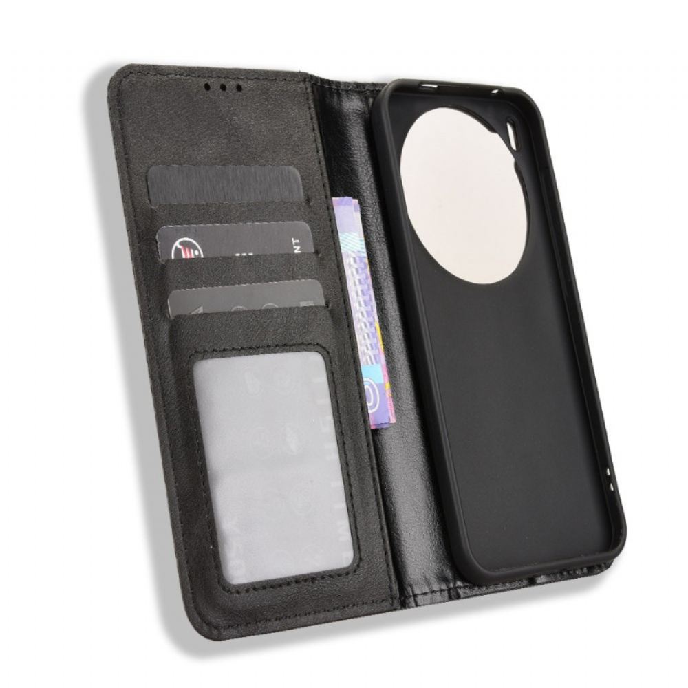 Kožené Pouzdro Folio Vivo X300 Pro Vintage Okraj