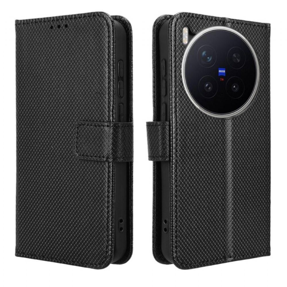 Kožený Kryt Na Vivo X300 Pro Diamantová Textura