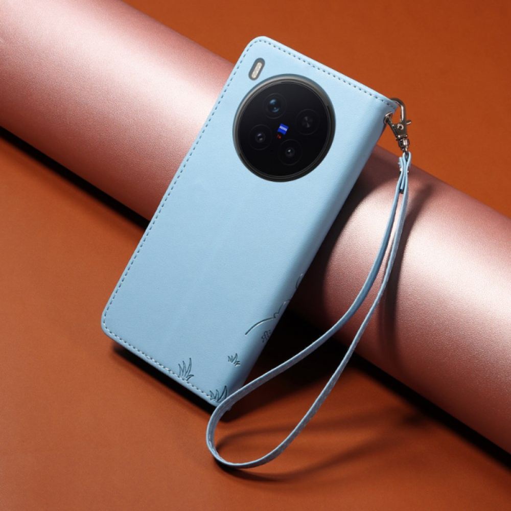 Kožený Kryt Na Vivo X300 Pro Psí Vzor S Popruhem