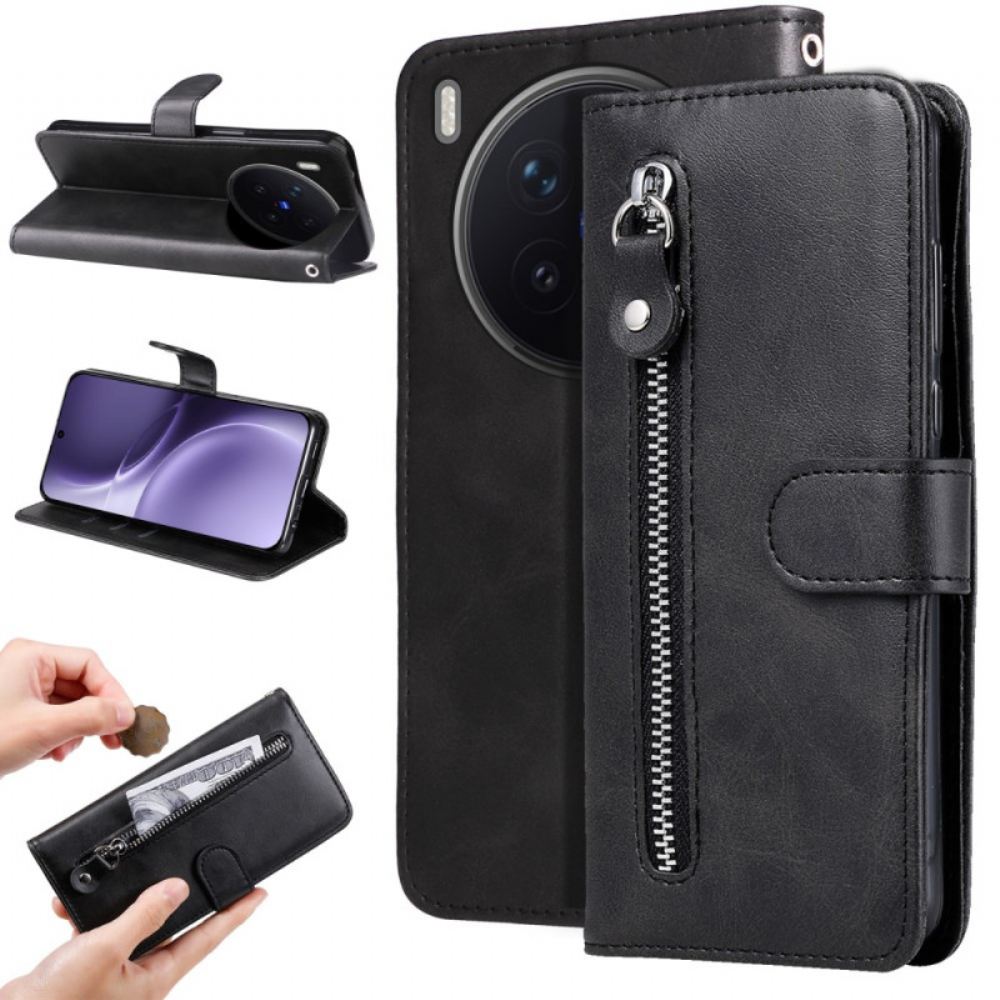 Kožený Kryt Vivo X300 Pro Kapsa Na Zip