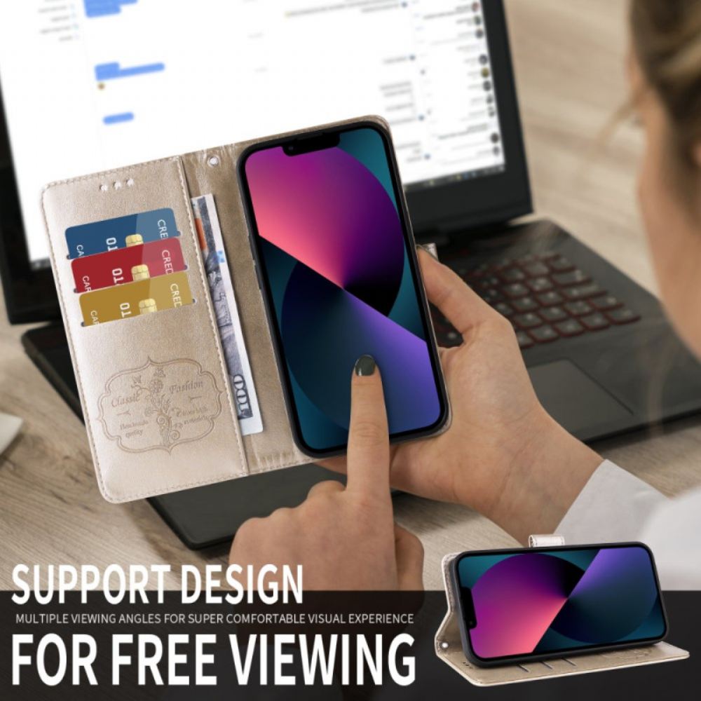 Kožený Kryt Vivo X300 Pro Květinový Motýlí Vzor