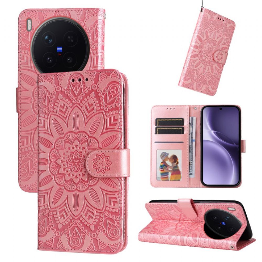 Kožený Kryt Vivo X300 Pro Slunečnicový Vzor