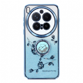 Kryt Vivo X300 Pro Držák Na Prsteny S Květinami A Kamínky