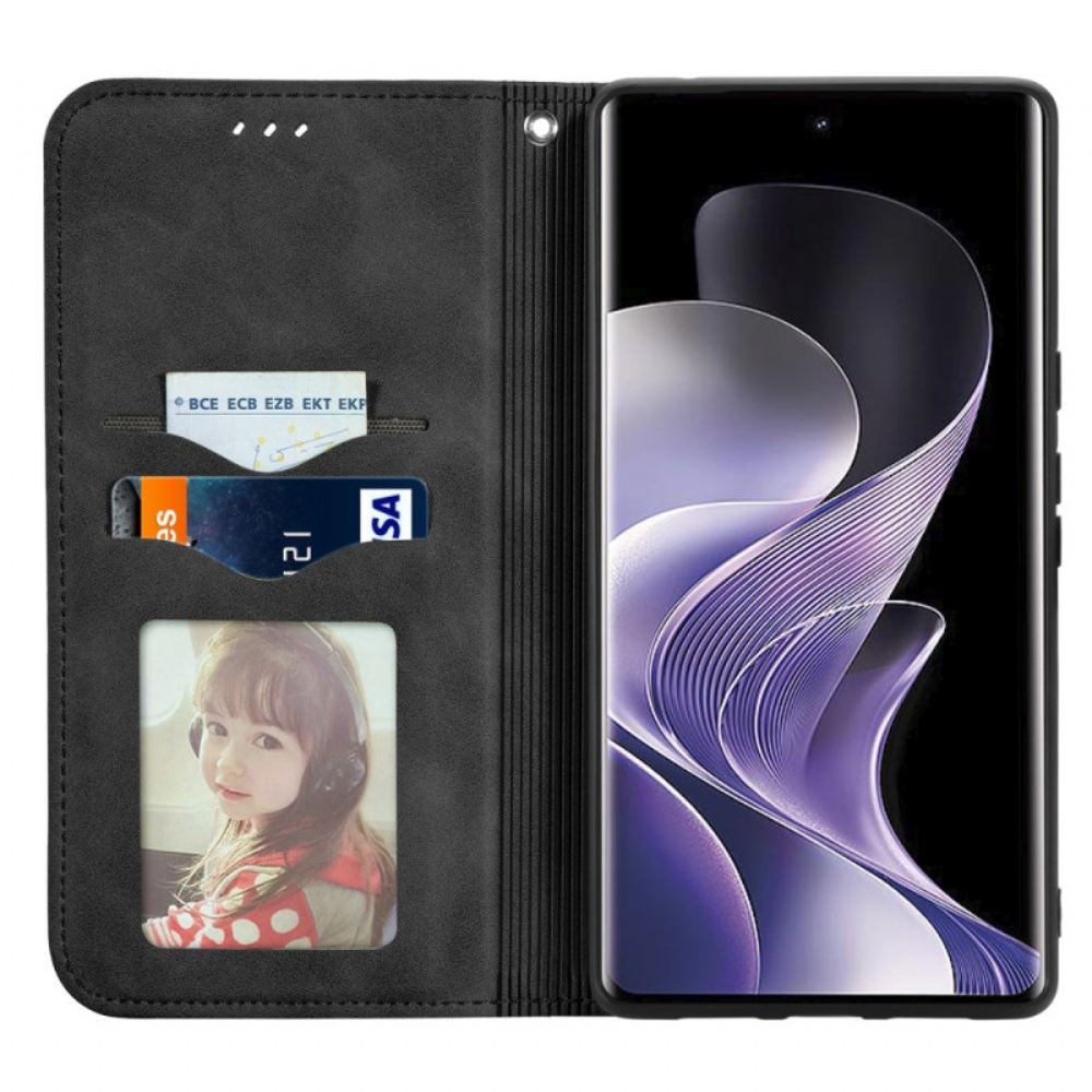 Kožené Pouzdro Folio Vivo V40 5g Semišový Efekt
