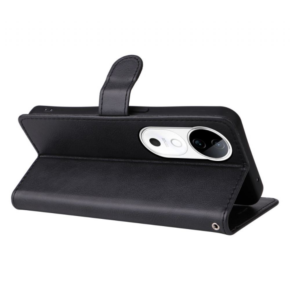 Kožený Kryt Vivo V40 5g Efekt Koženého Řemínku