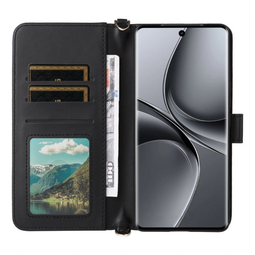 Kožený Kryt Vivo V40 5g Prošívané S Popruhem A Ramenním Popruhem