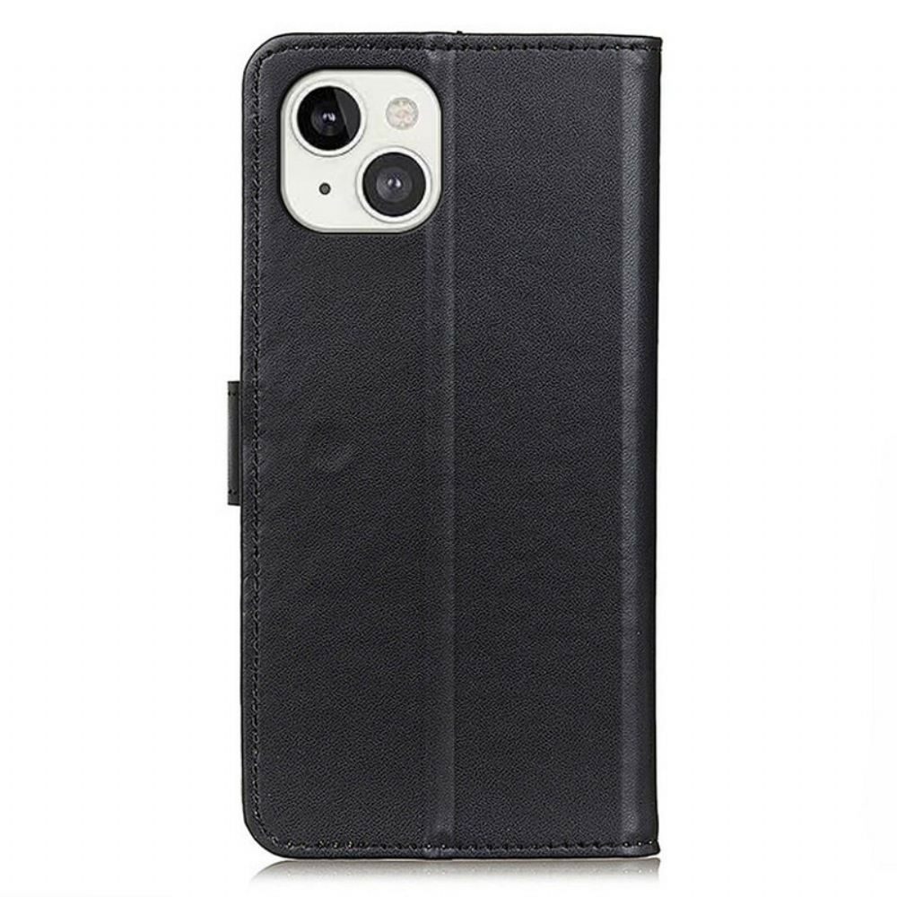 Flipové Pouzdro Na iPhone 13 Jednoduchý Kožený Efekt