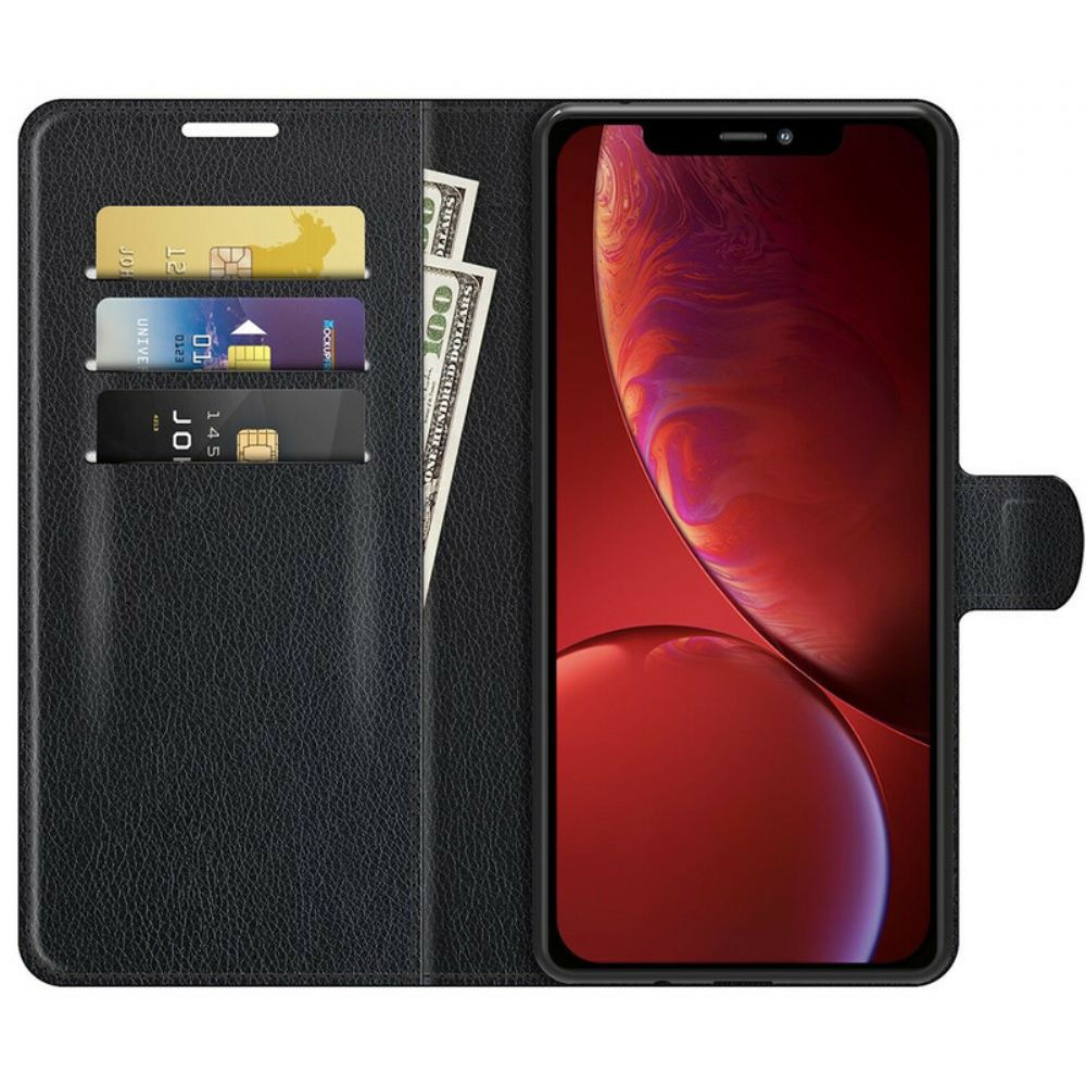Flipové Pouzdro Na iPhone 13 Klasický Kožený Efekt Litchi