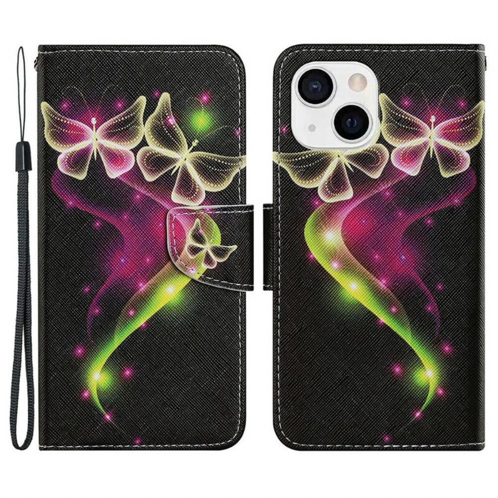 Flipové Pouzdro Na iPhone 13 Kouzelní Motýli
