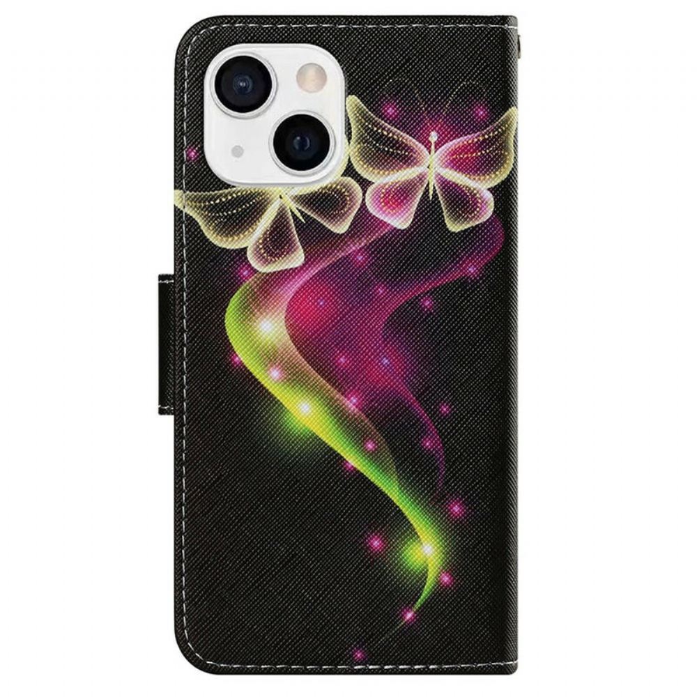Flipové Pouzdro Na iPhone 13 Kouzelní Motýli