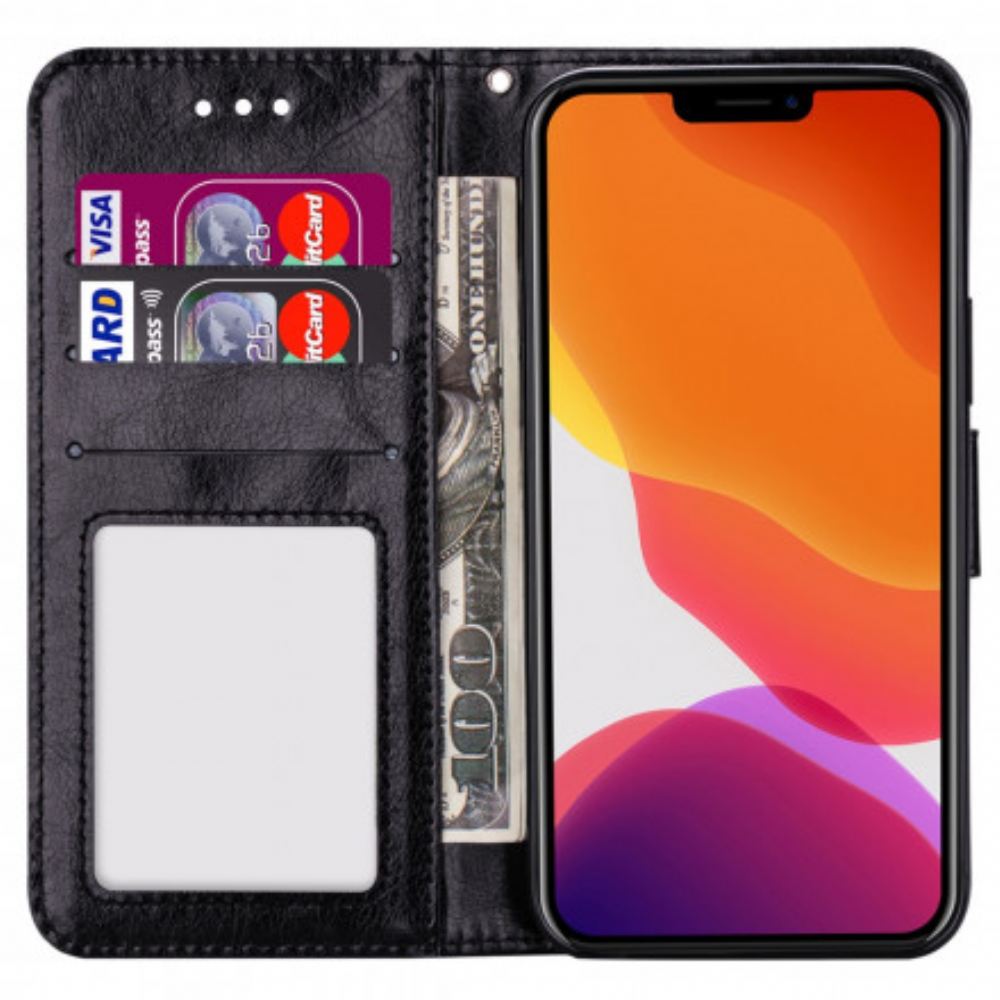 Flipové Pouzdro Na iPhone 13 Na Lana Barevný Pásek S Koženým Efektem