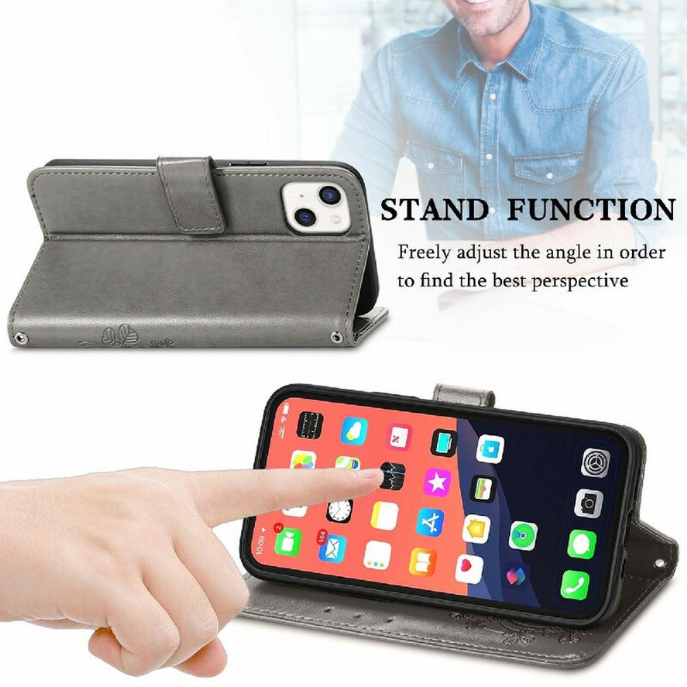 Flipové Pouzdro Na iPhone 13 Na Lana Strappy Floralie