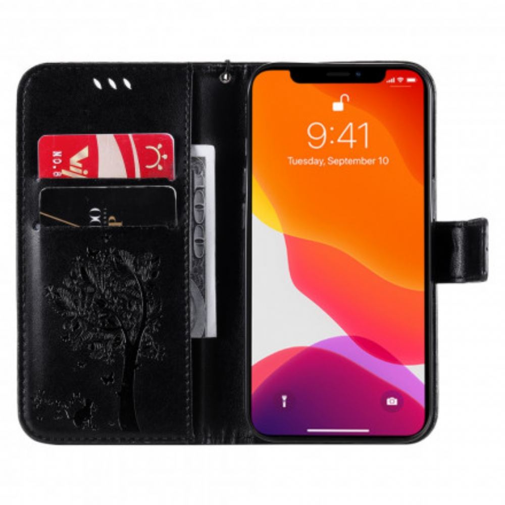 Flipové Pouzdro Na iPhone 13 Na Lana Strom A Strappy Cat