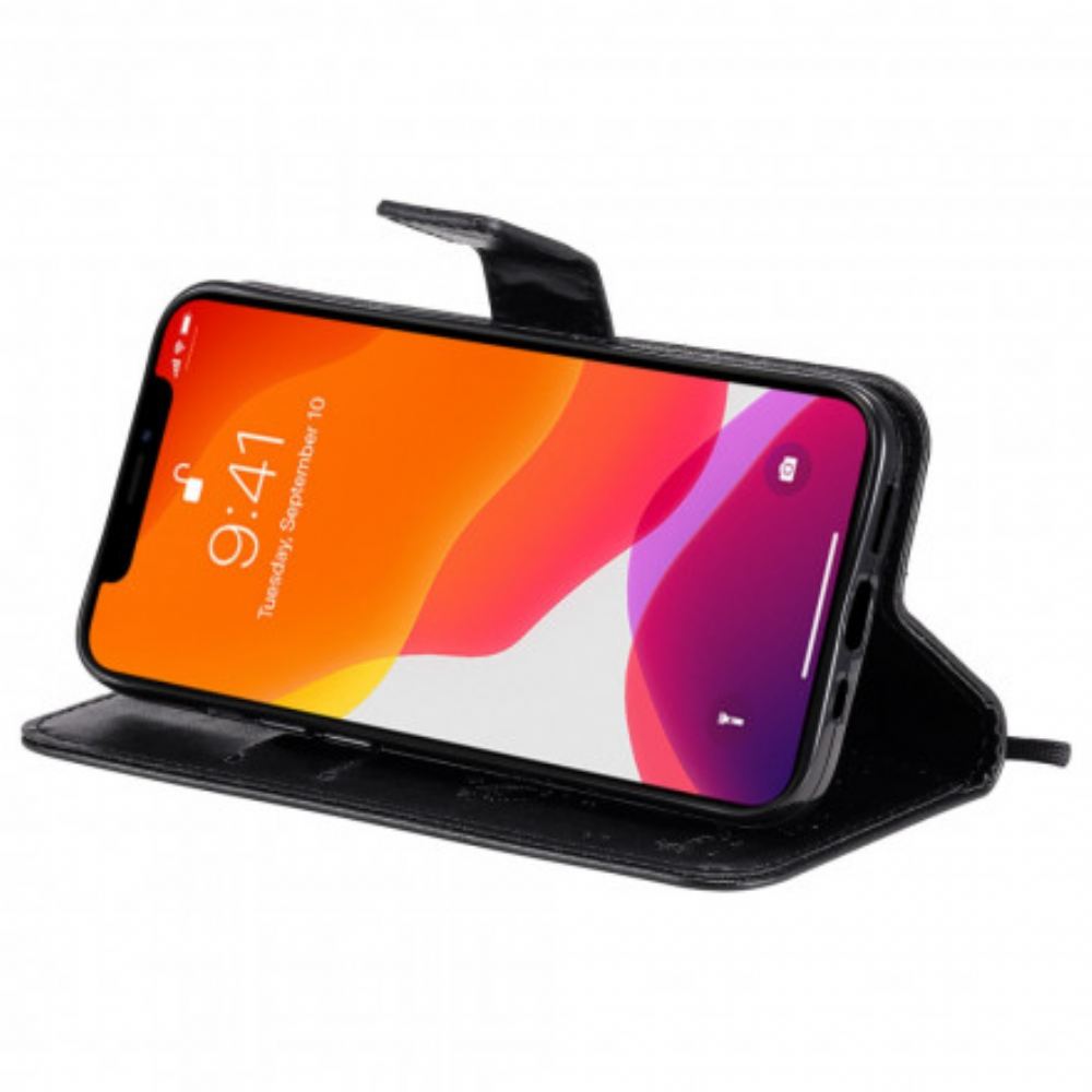 Flipové Pouzdro Na iPhone 13 Na Lana Strom A Strappy Cat