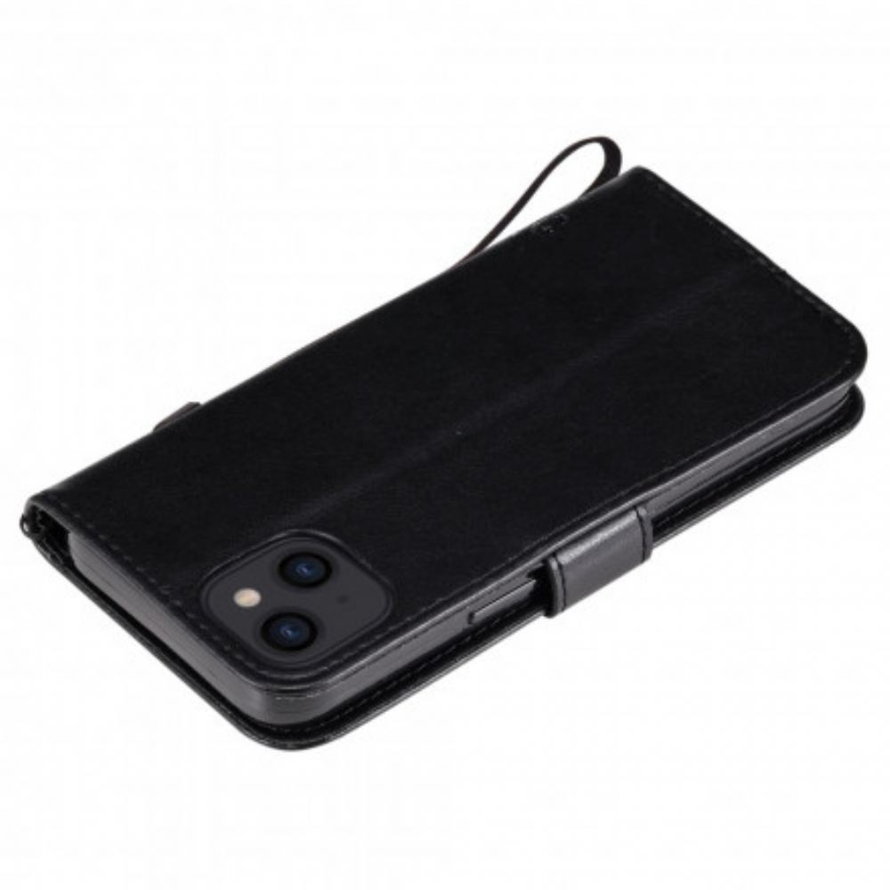 Flipové Pouzdro Na iPhone 13 Na Lana Strom A Strappy Cat