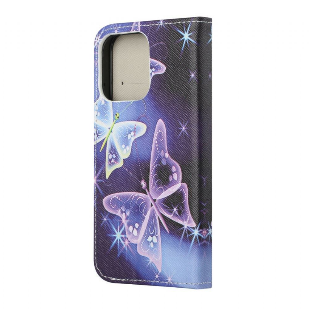 Flipové Pouzdro Na iPhone 13 Moderní Motýli