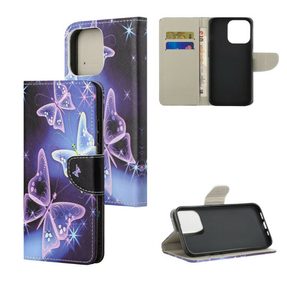 Flipové Pouzdro Na iPhone 13 Moderní Motýli