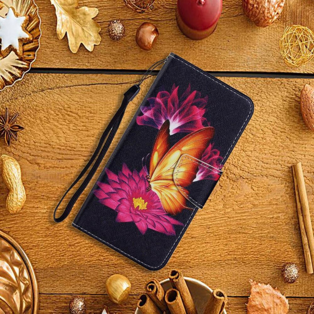 Flipové Pouzdro Na iPhone 13 Motýl A Lotos