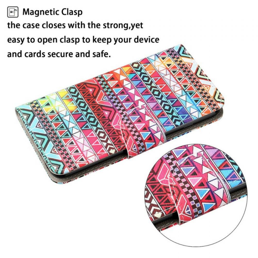 Flipové Pouzdro Na iPhone 13 Patchwork S Popruhem