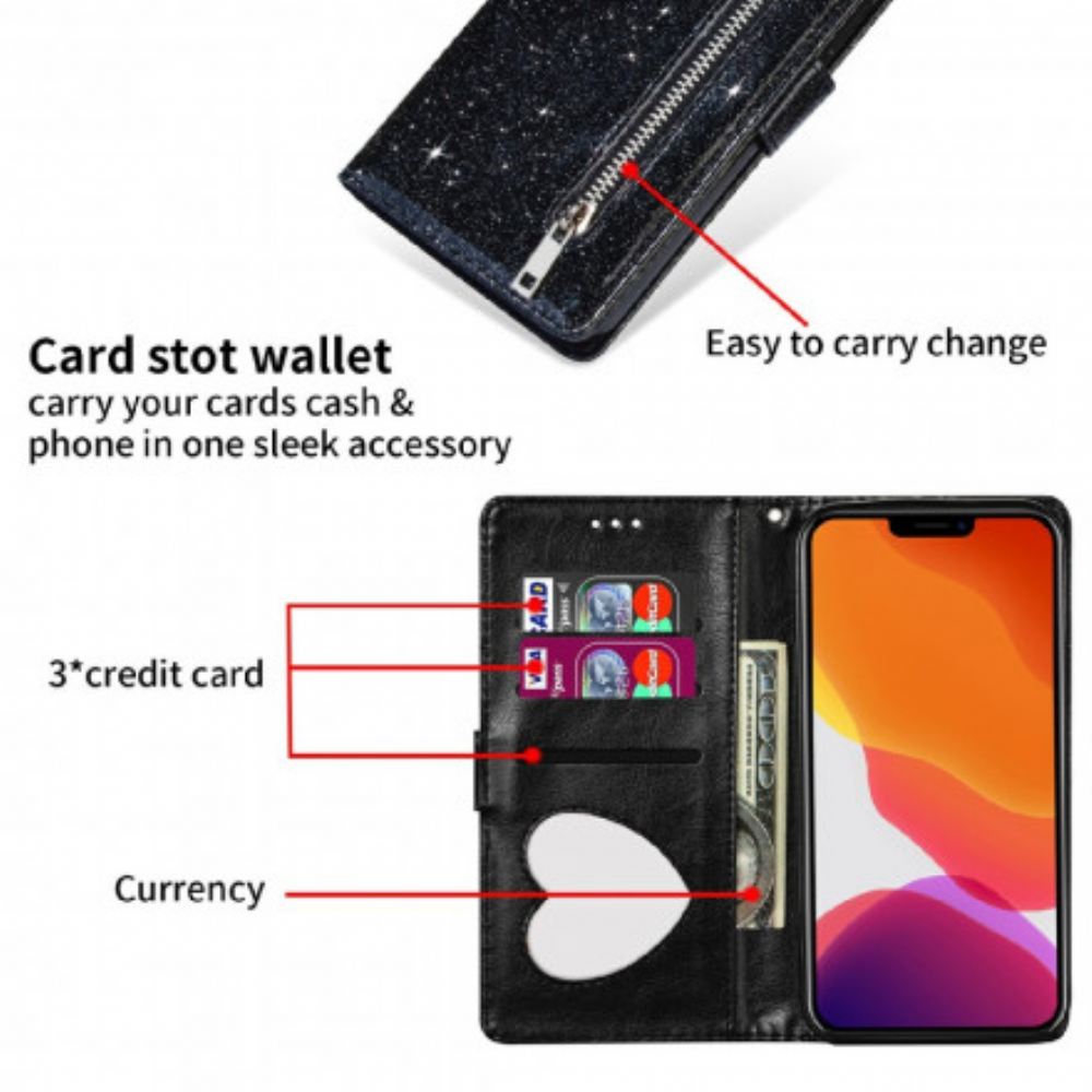 Flipové Pouzdro Na iPhone 13 Třpytivá Peněženka Na Mince