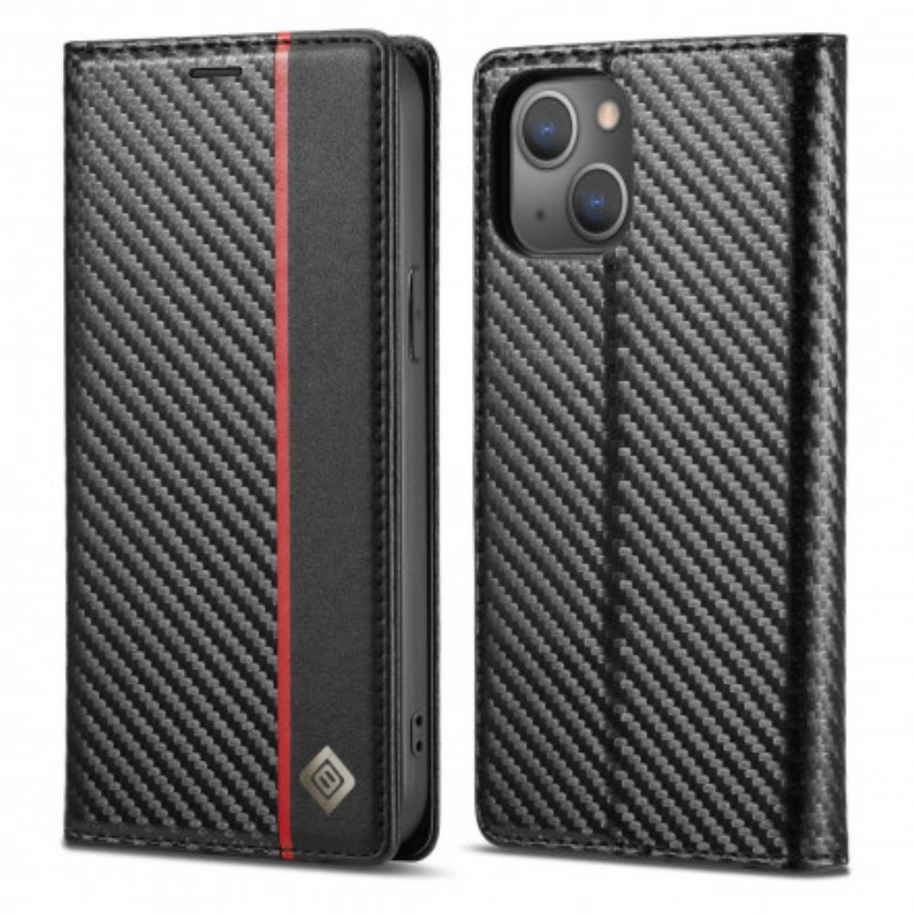 Flipové Pouzdro Na iPhone 13 Uhlíkové Vlákno Lc.imeeke