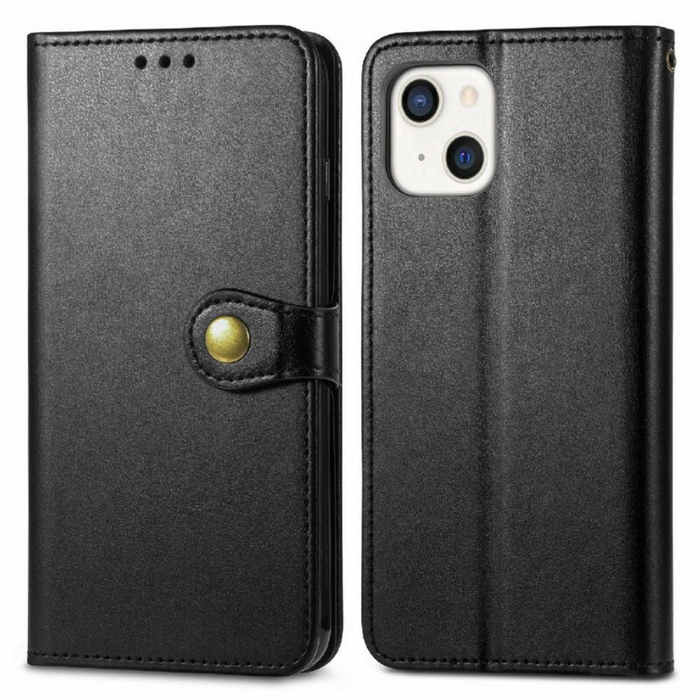 Flipové Pouzdro Na iPhone 13 Umělá Kůže A Vintage Spona