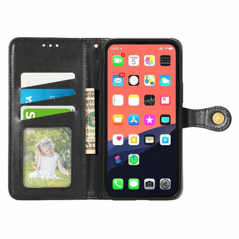 Flipové Pouzdro Na iPhone 13 Umělá Kůže A Vintage Spona