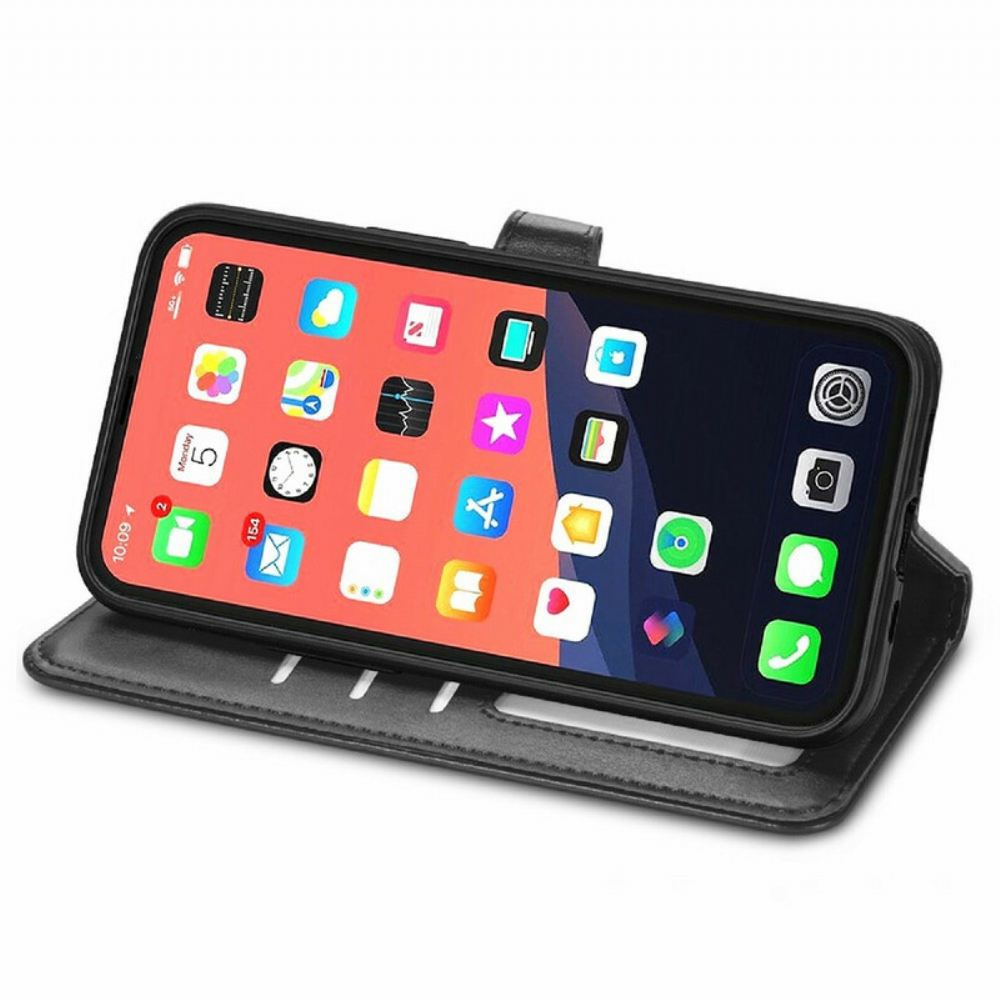 Flipové Pouzdro Na iPhone 13 Umělá Kůže A Vintage Spona
