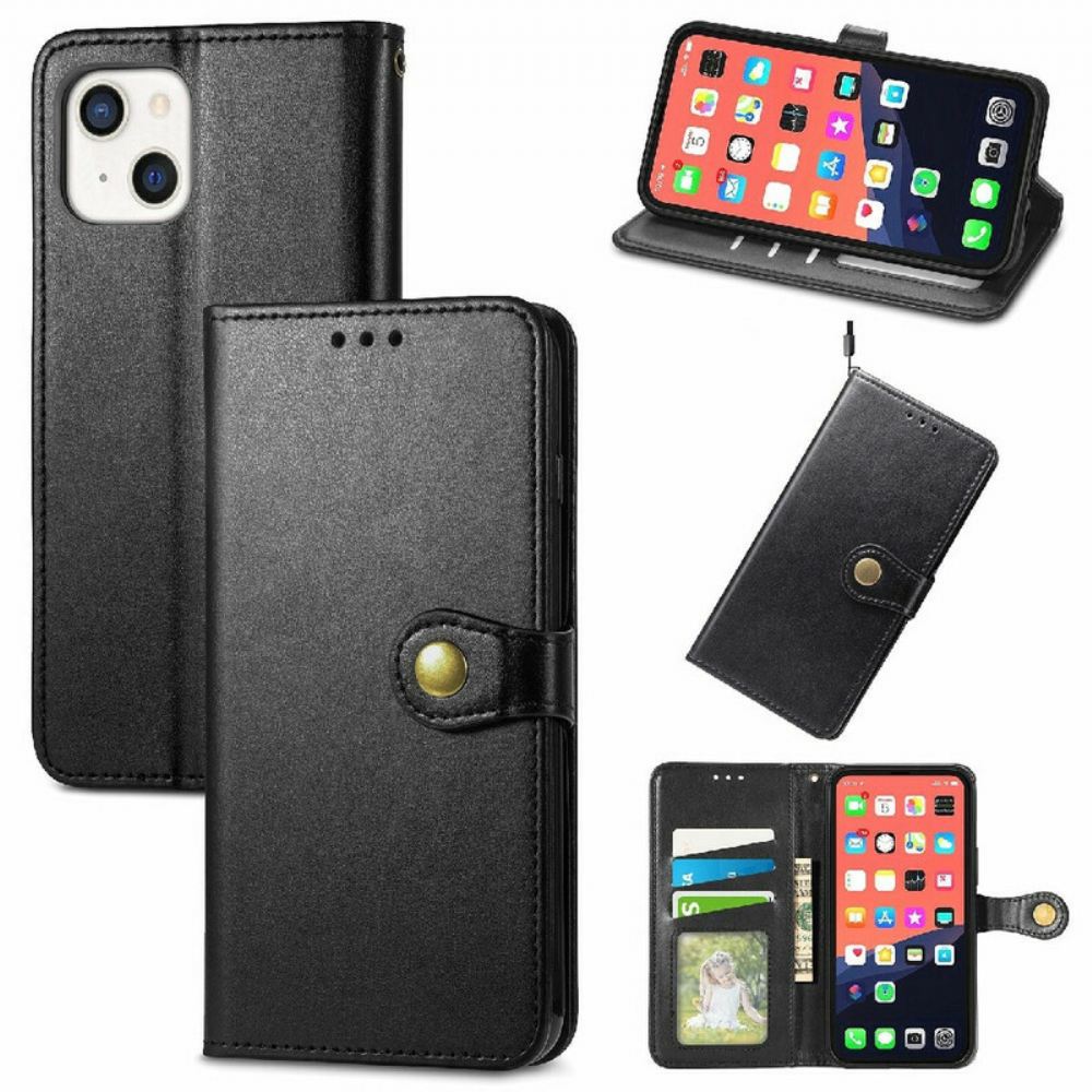 Flipové Pouzdro Na iPhone 13 Umělá Kůže A Vintage Spona