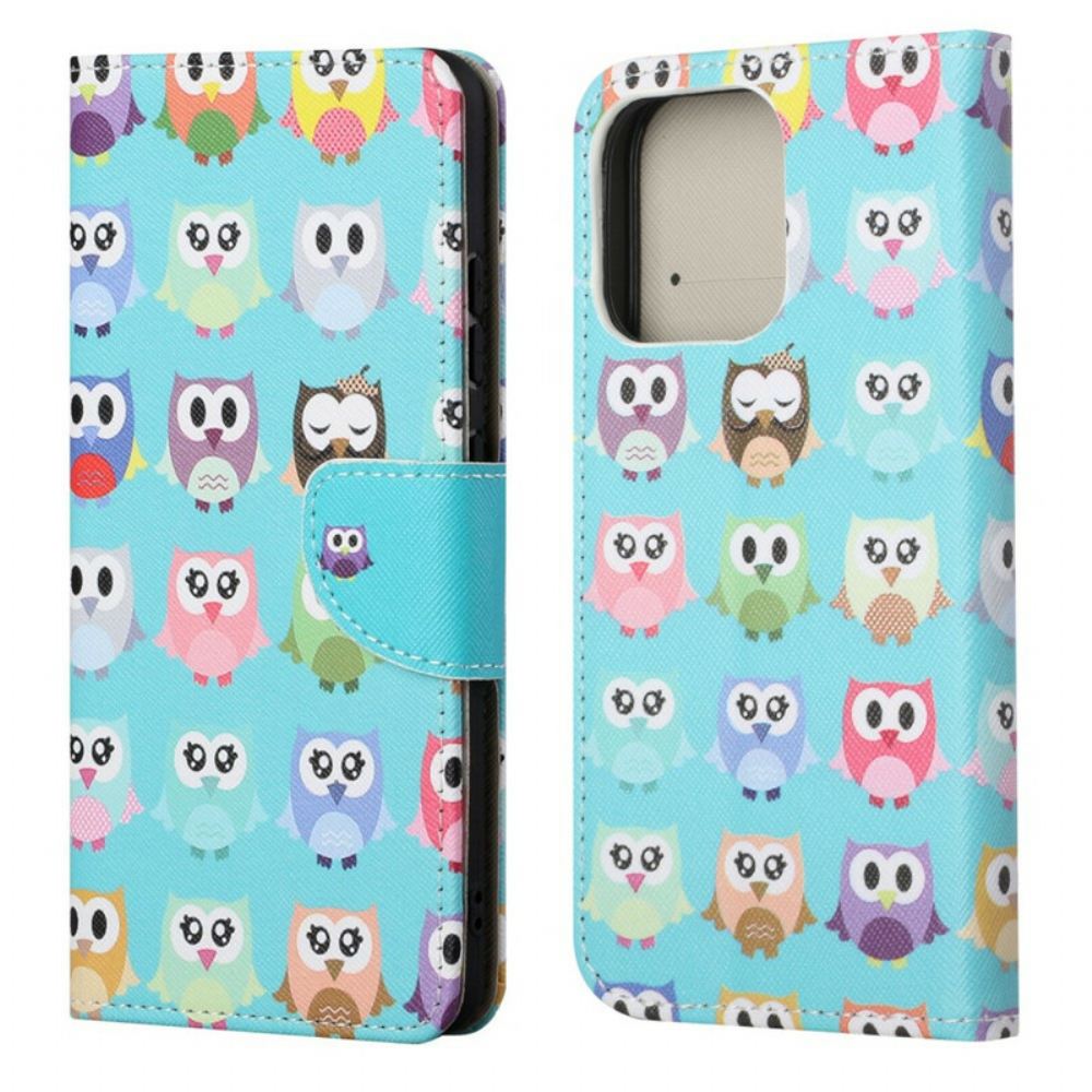 Flipové Pouzdro Na iPhone 13 Více Sov