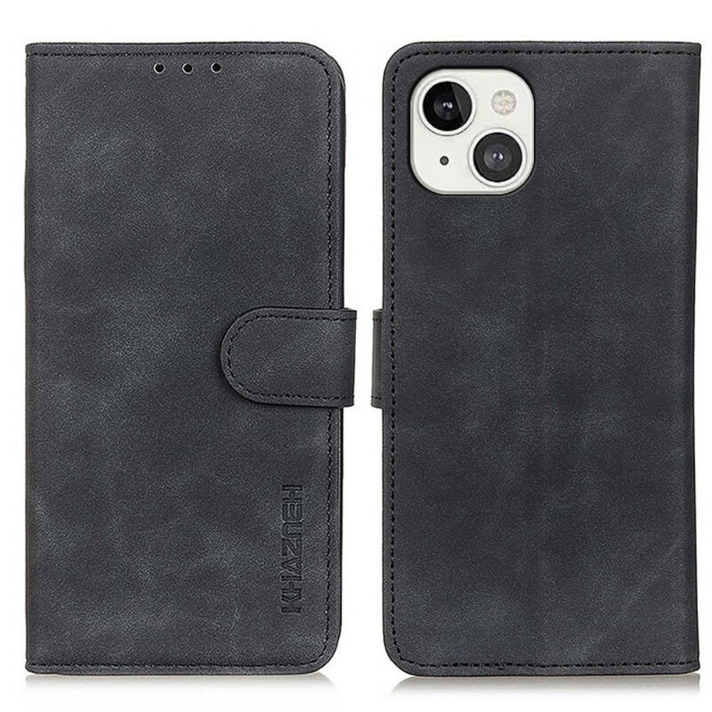 Kožené Pouzdro Na iPhone 13 Khazneh Vintage Kožený Efekt