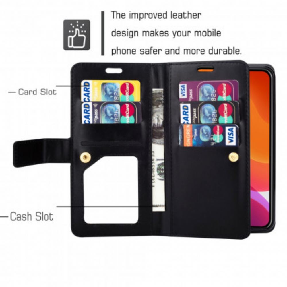 Kožené Pouzdro Na iPhone 13 Multifunkční Peněženka