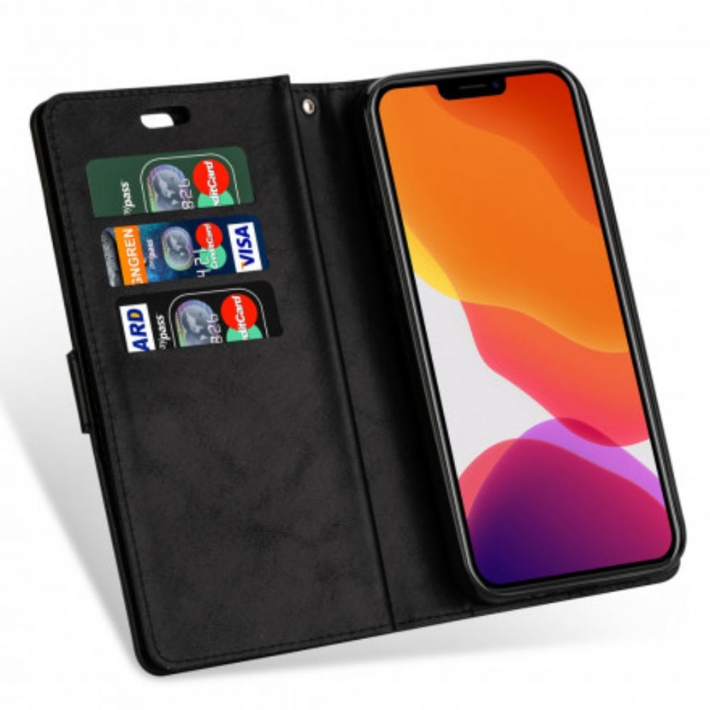 Kožené Pouzdro Na iPhone 13 Multifunkční Peněženka