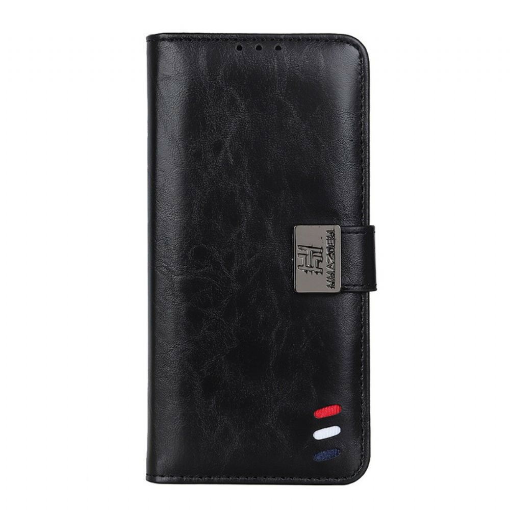 Kožené Pouzdro Na iPhone 13 Tříbarevný Vintage Kožený Efekt