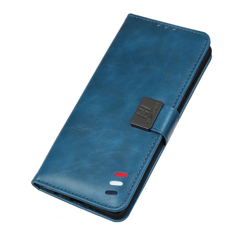 Kožené Pouzdro Na iPhone 13 Tříbarevný Vintage Kožený Efekt