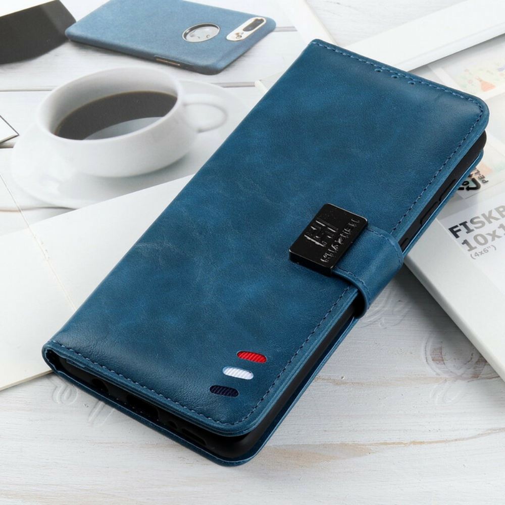 Kožené Pouzdro Na iPhone 13 Tříbarevný Vintage Kožený Efekt