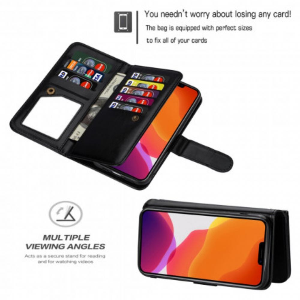 Kryt Flipové Pouzdro Na iPhone 13 Odnímatelný Držák 9 Karet